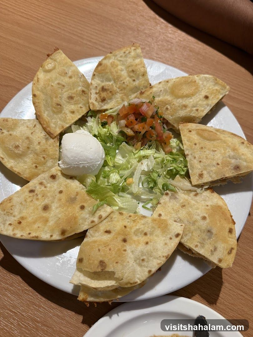 Quesadillas with Pico de Gallo and Sour Cream