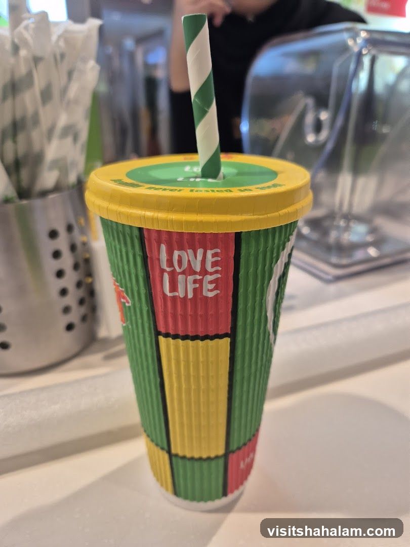 Drink cup with straw