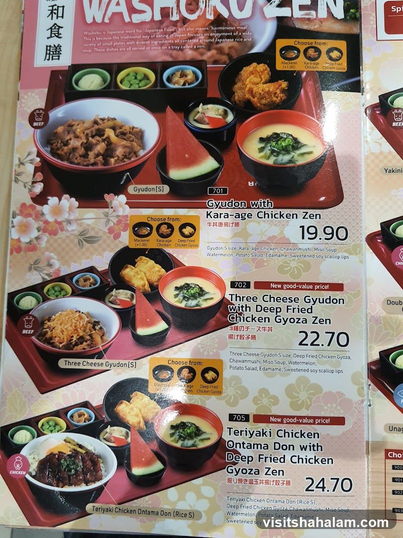 Washoku Zen Menu