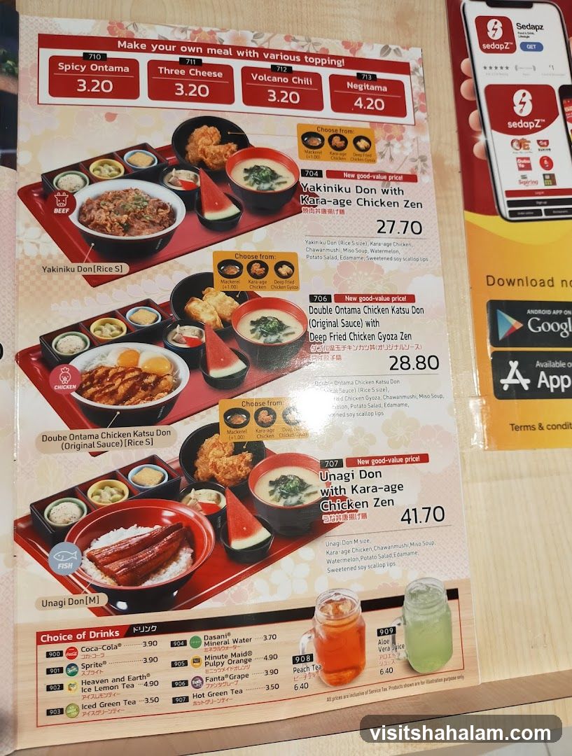 Make your own meal with various topping!