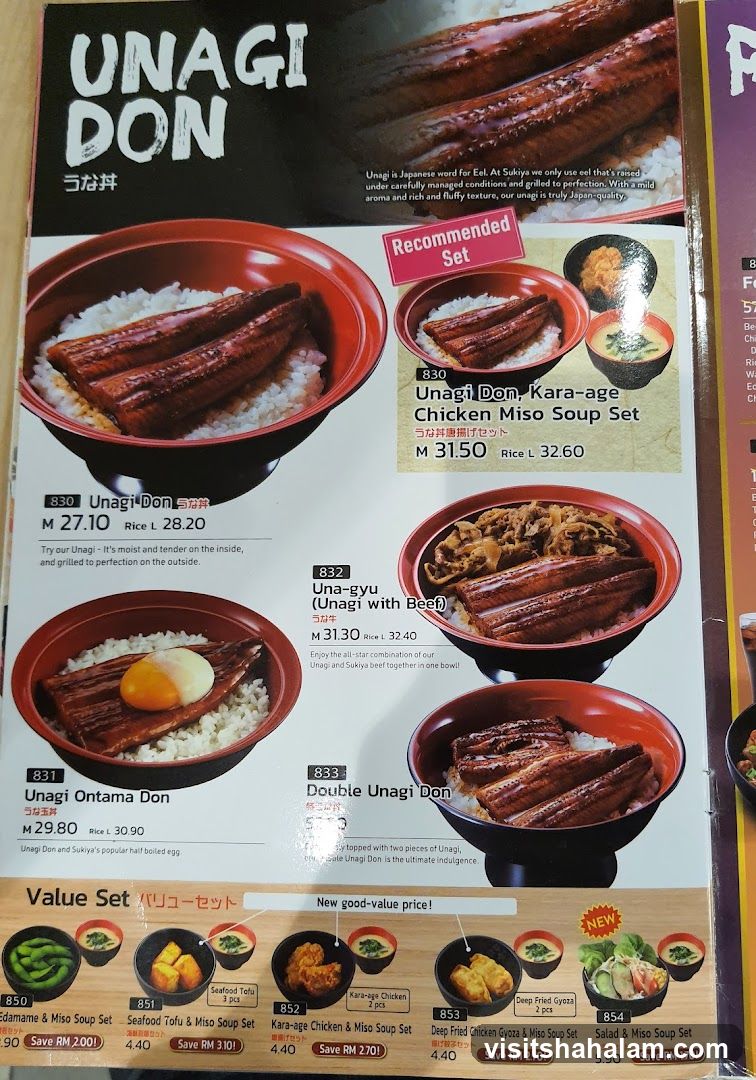 Unagi Don Menu