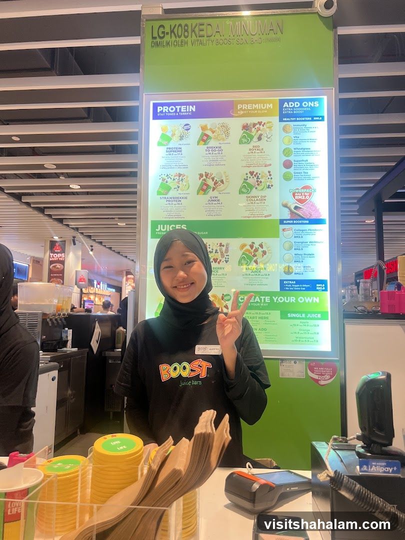 Juice Bar Employee with Menu