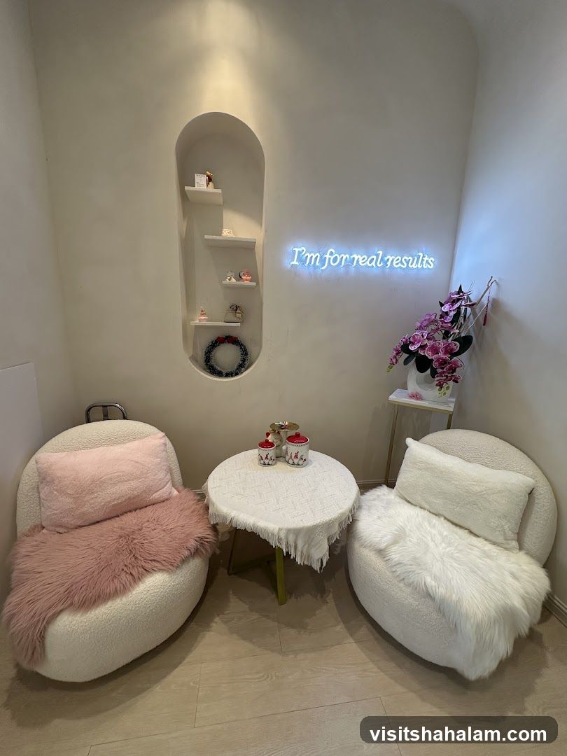 Cozy Seating Area with Neon Sign