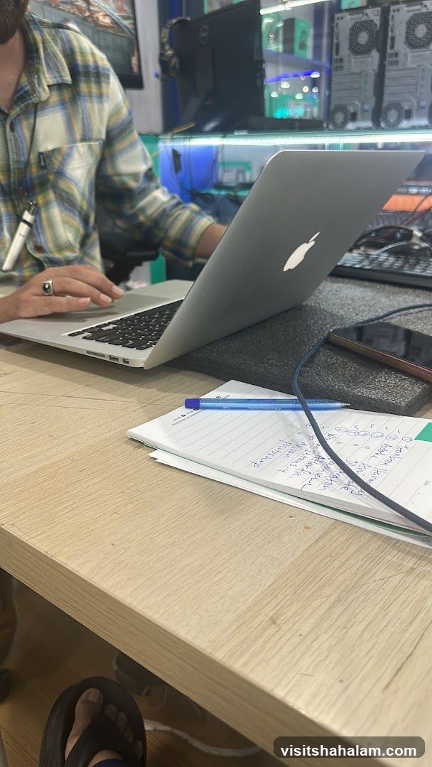 Person working on a laptop