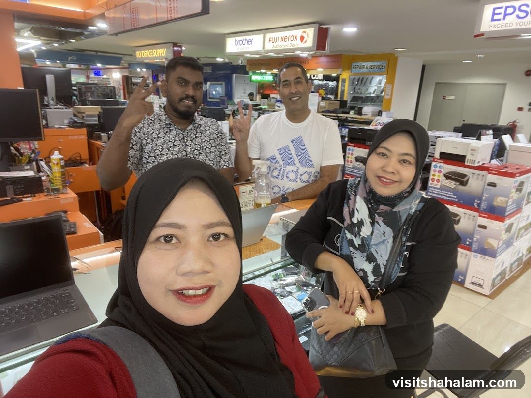 People in an electronics store