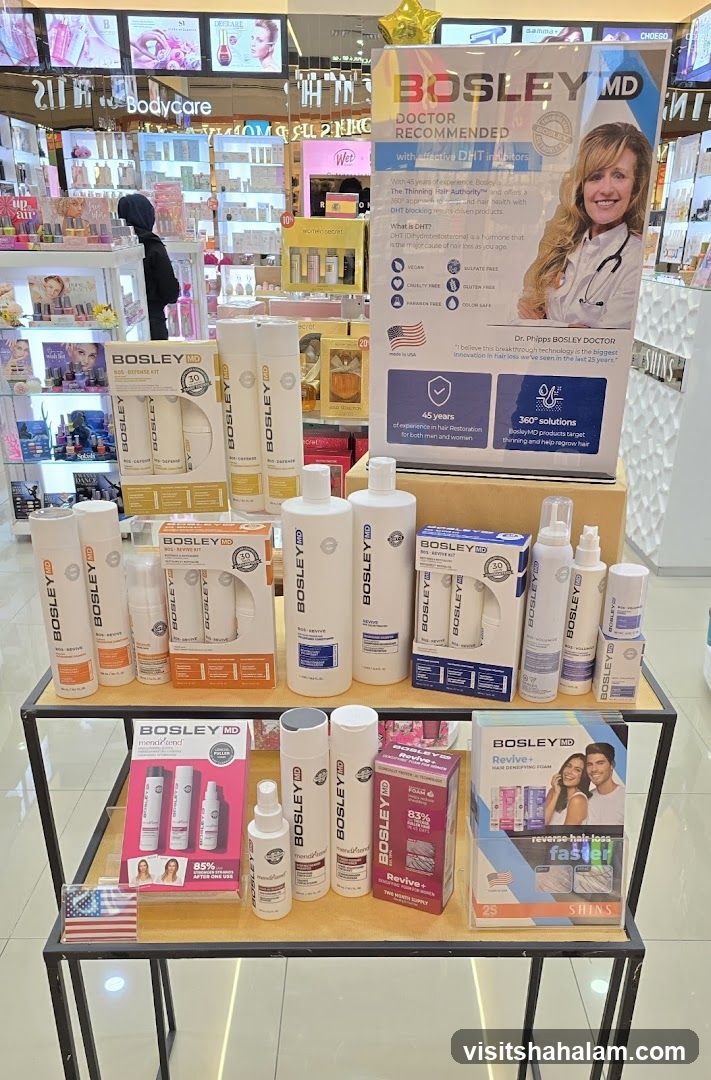BosleyMD Hair Restoration Products Display
