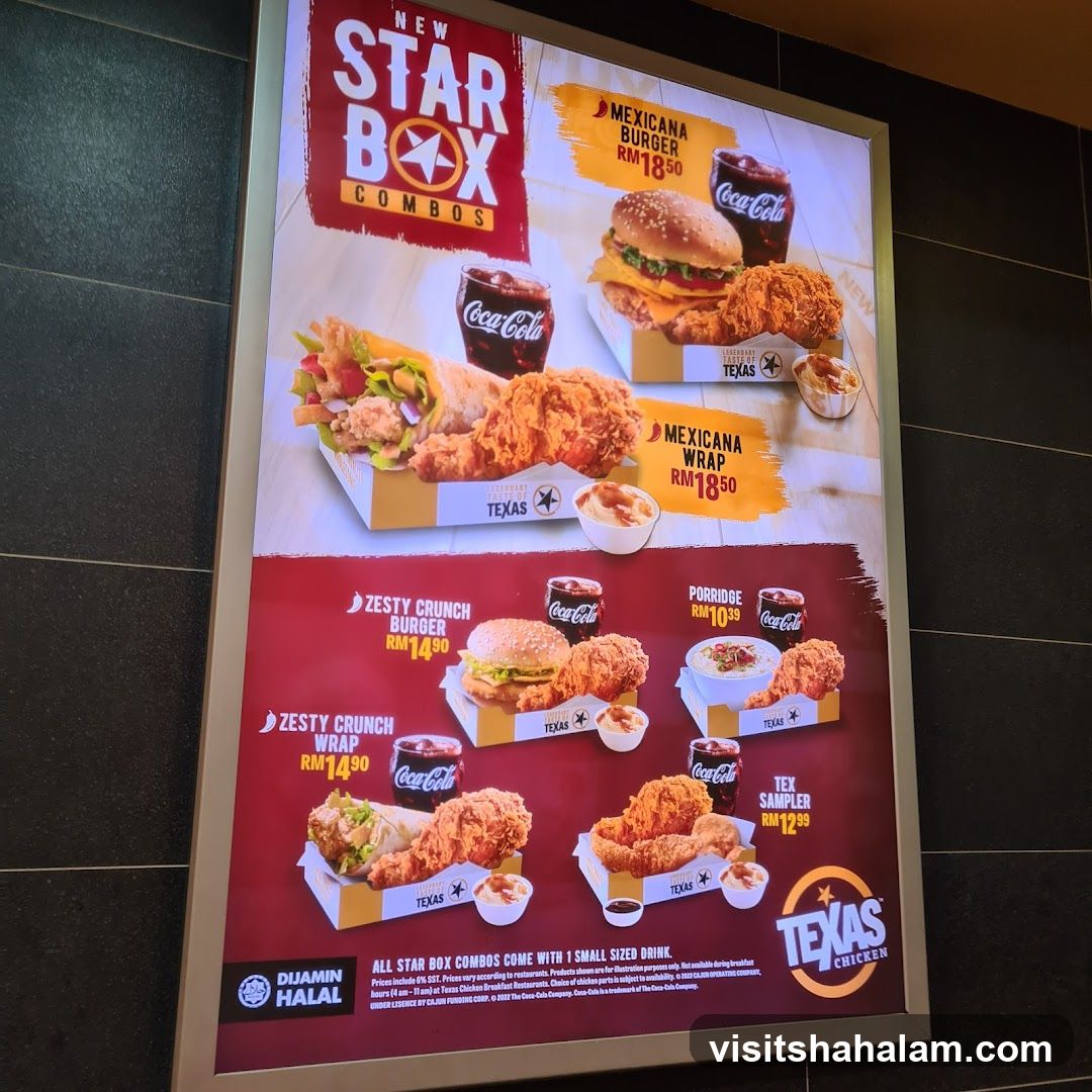 Texas Chicken Menu