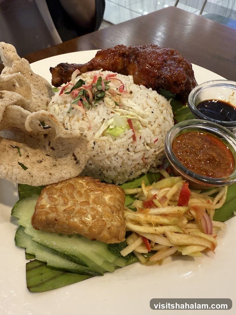 Nasi Lemak with Fried Chicken