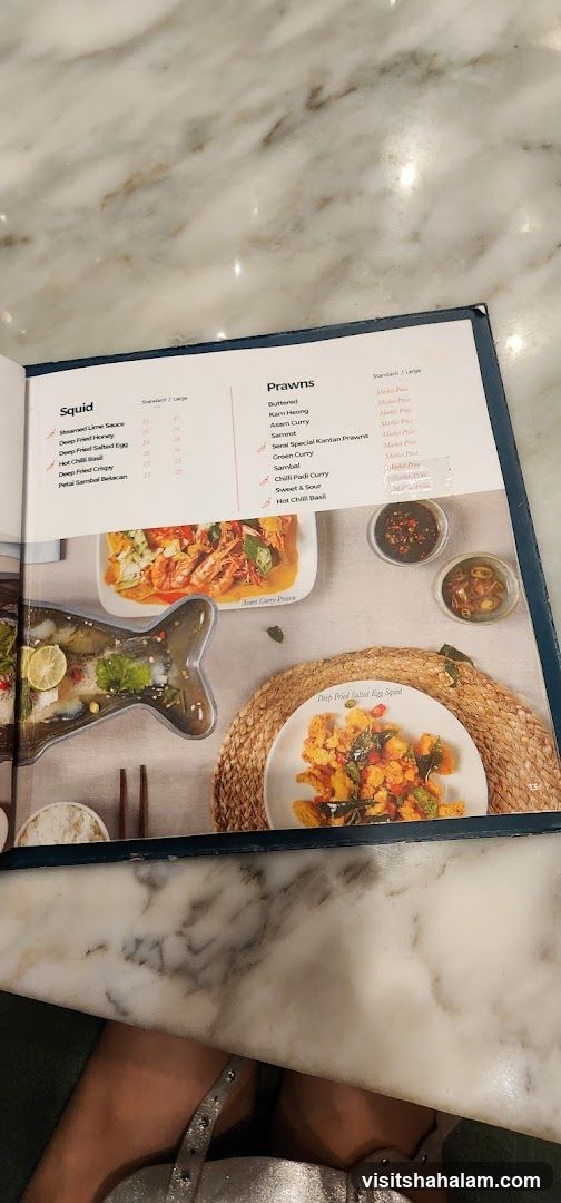 Squid and Prawns Menu