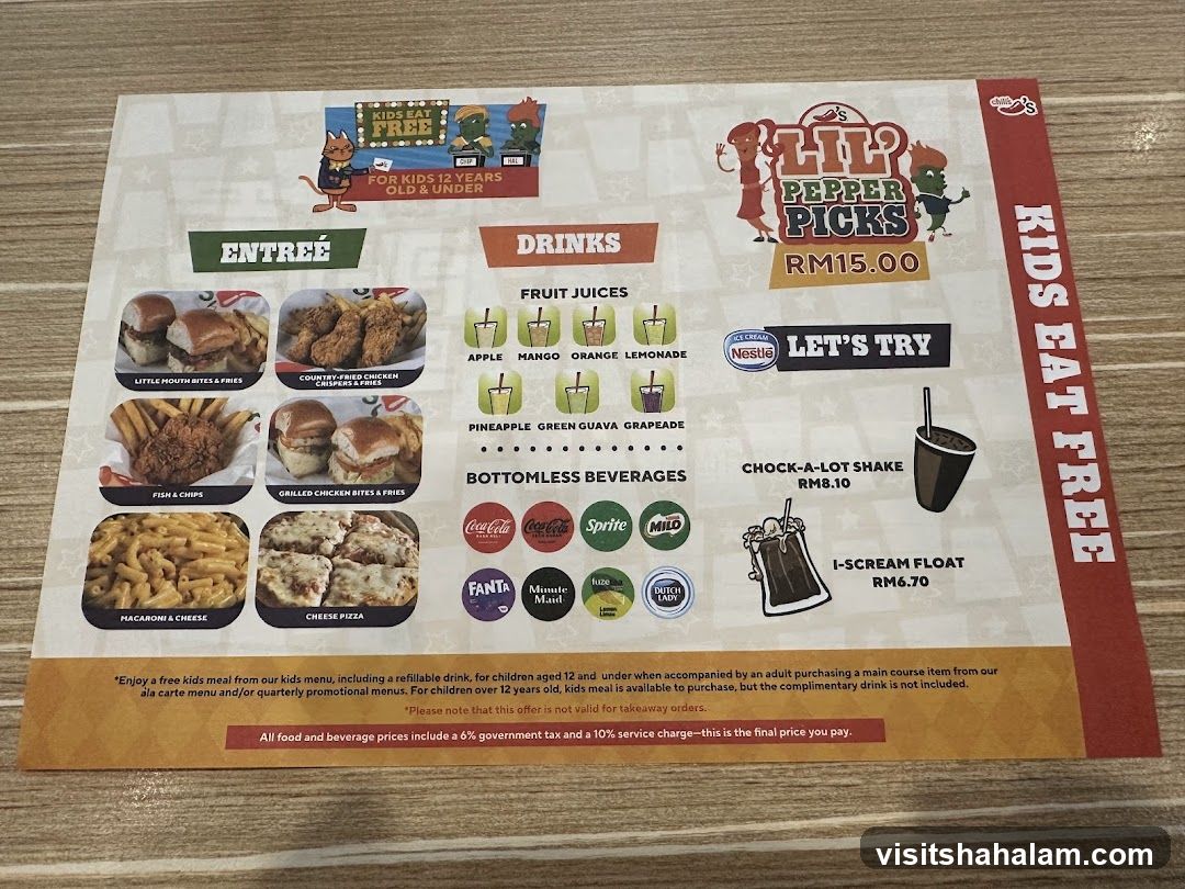 Chili's Kids Menu