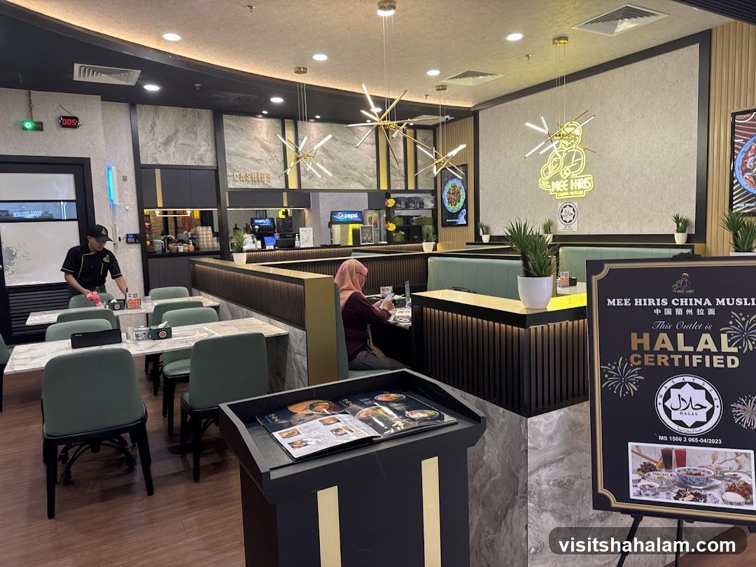 Restaurant Interior with Halal Certification Sign