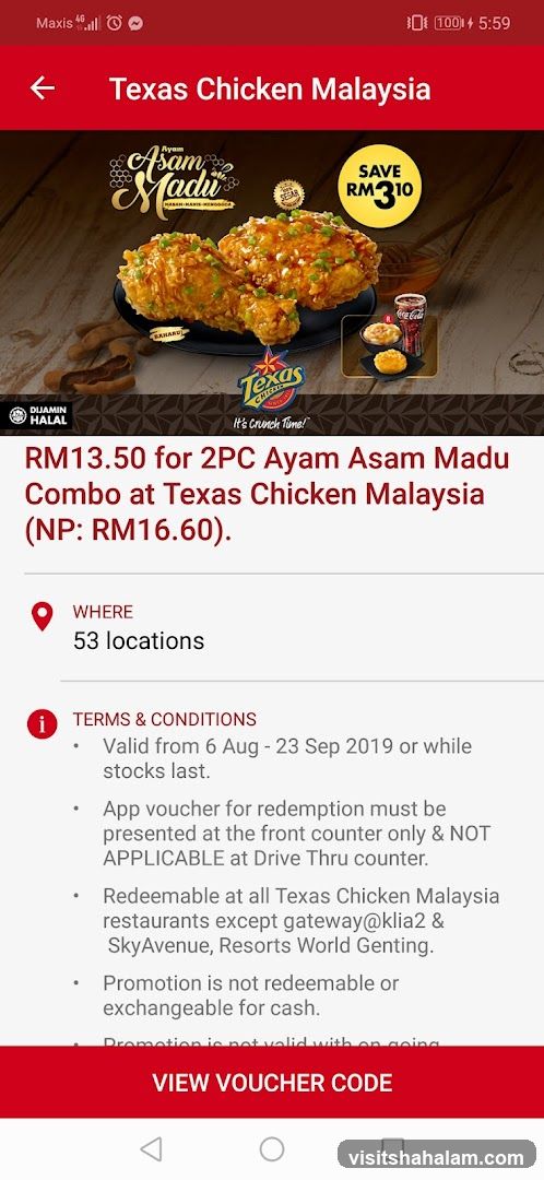 Texas Chicken Malaysia Promotion