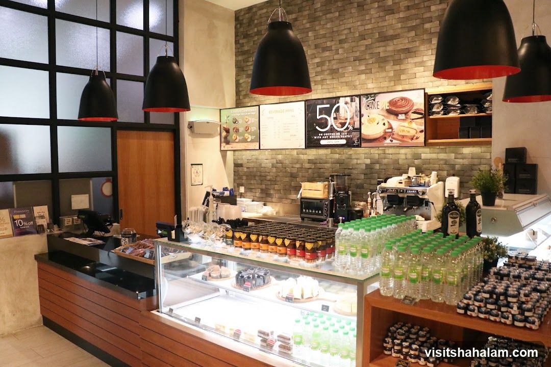 Cafe Interior with Display Cases