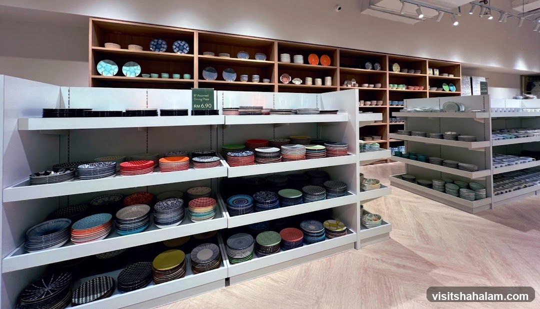 Store Interior with Shelves of Dinnerware