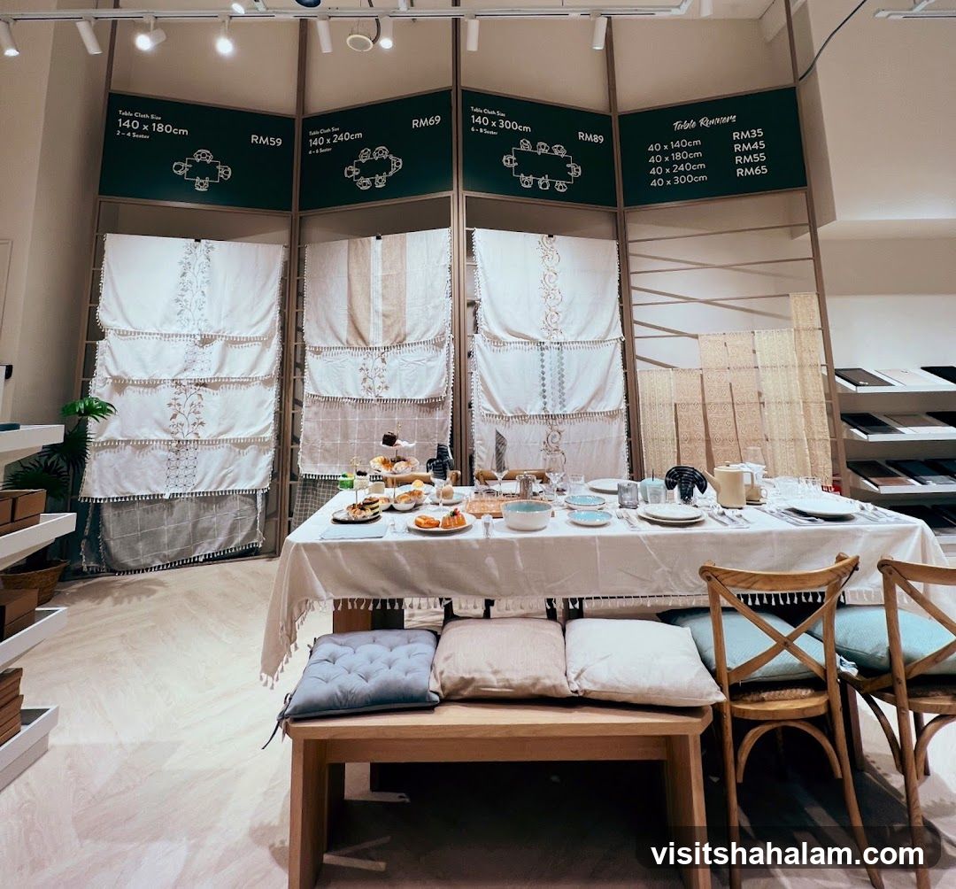 Tablecloths and Table Runners Display