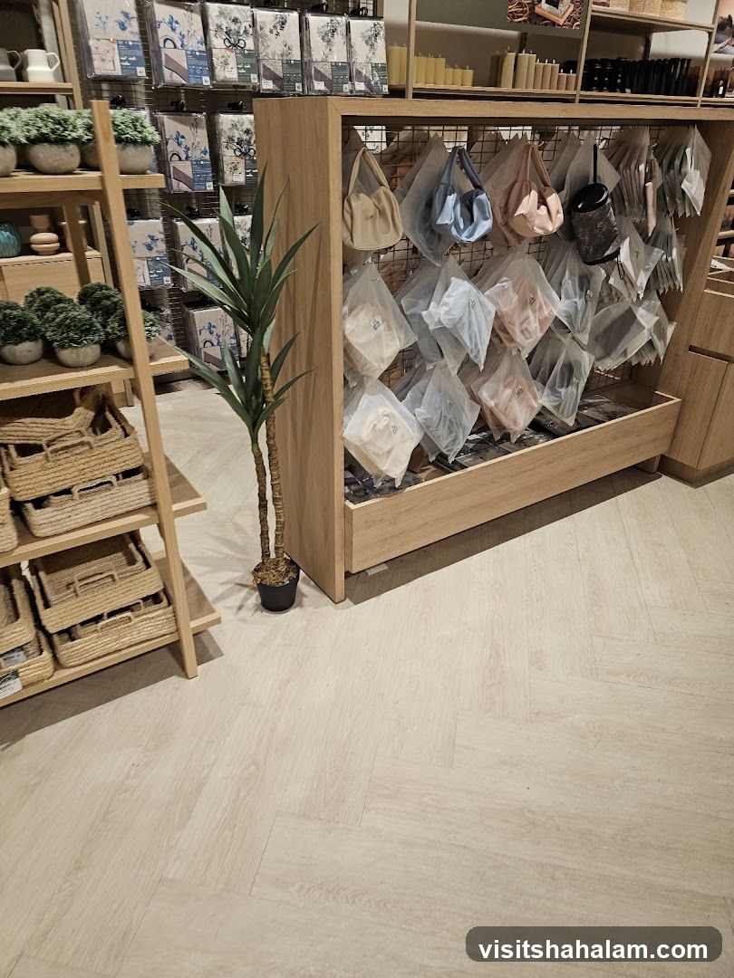 Store Interior with Handbags and Home Goods