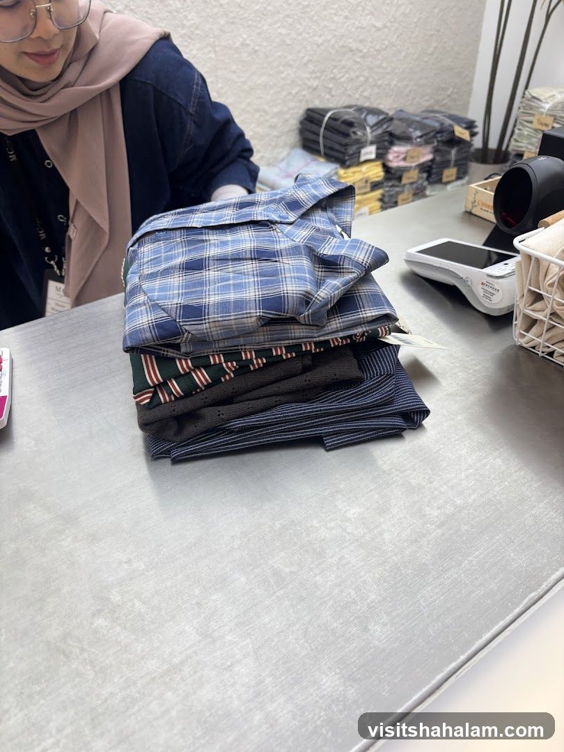 Folded Shirts at Counter