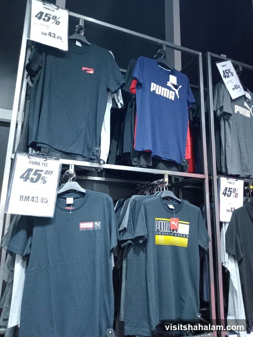 Puma T-shirts on display