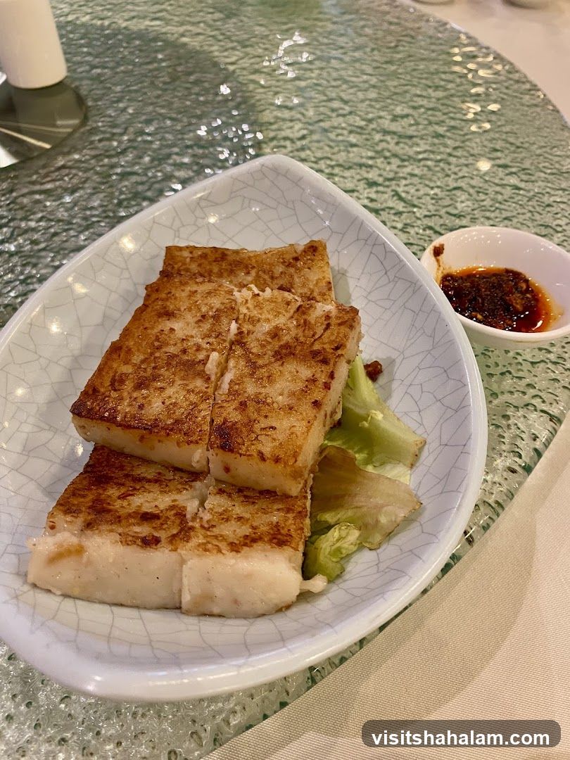 Fried Turnip Cake with Chili Sauce
