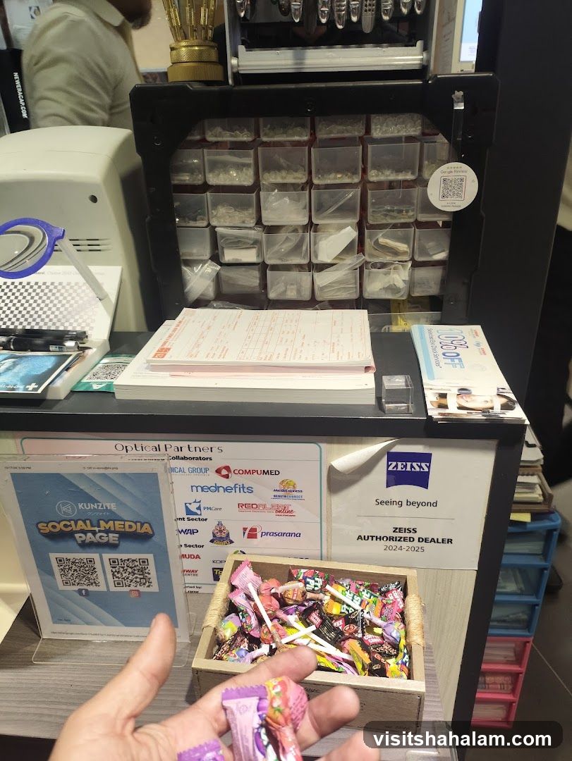Optical Store Counter with Lollipops