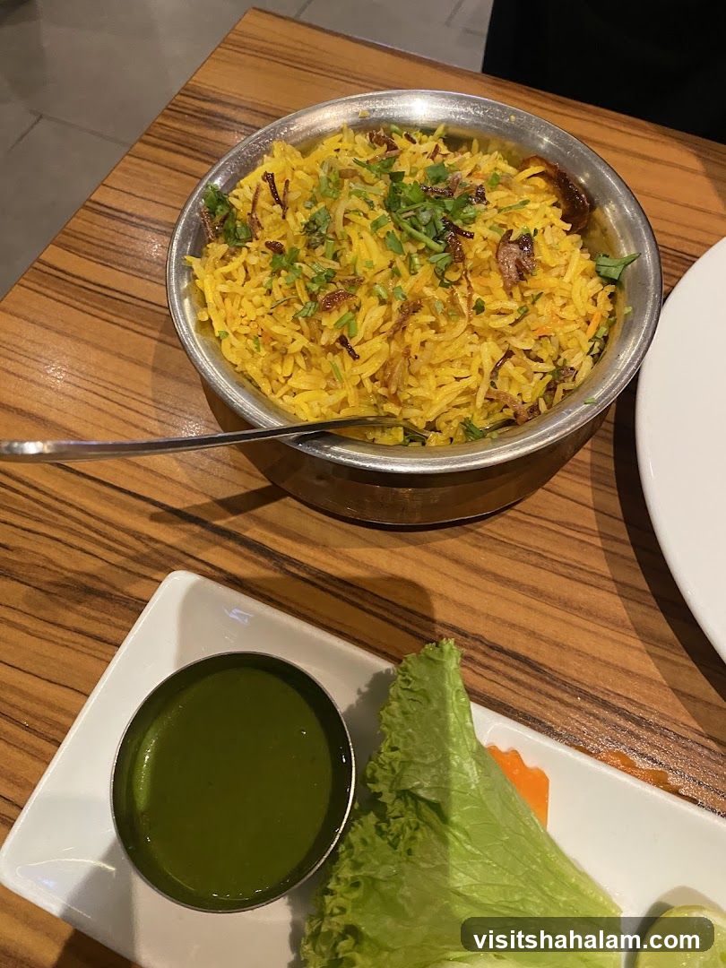 Biryani with Chutney and Salad