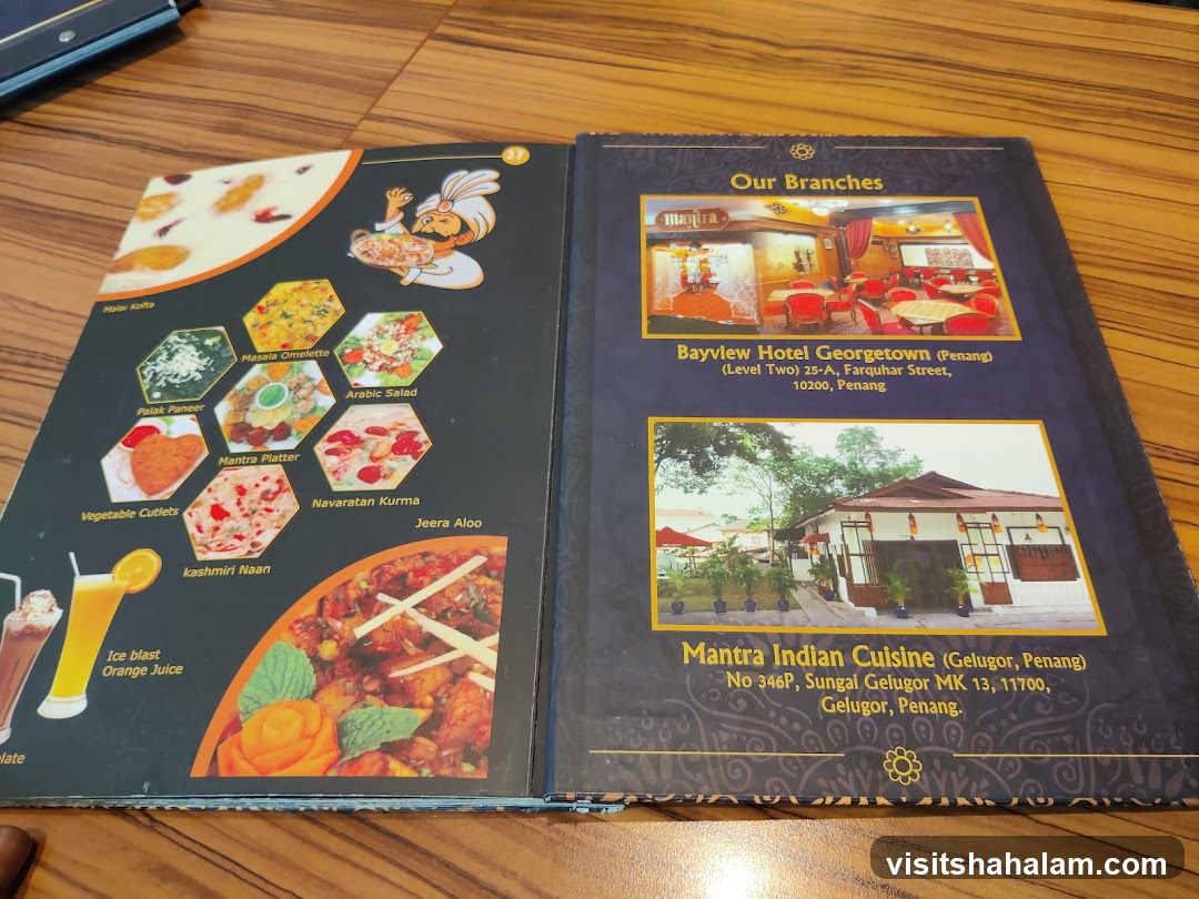 Mantra Indian Cuisine Menu