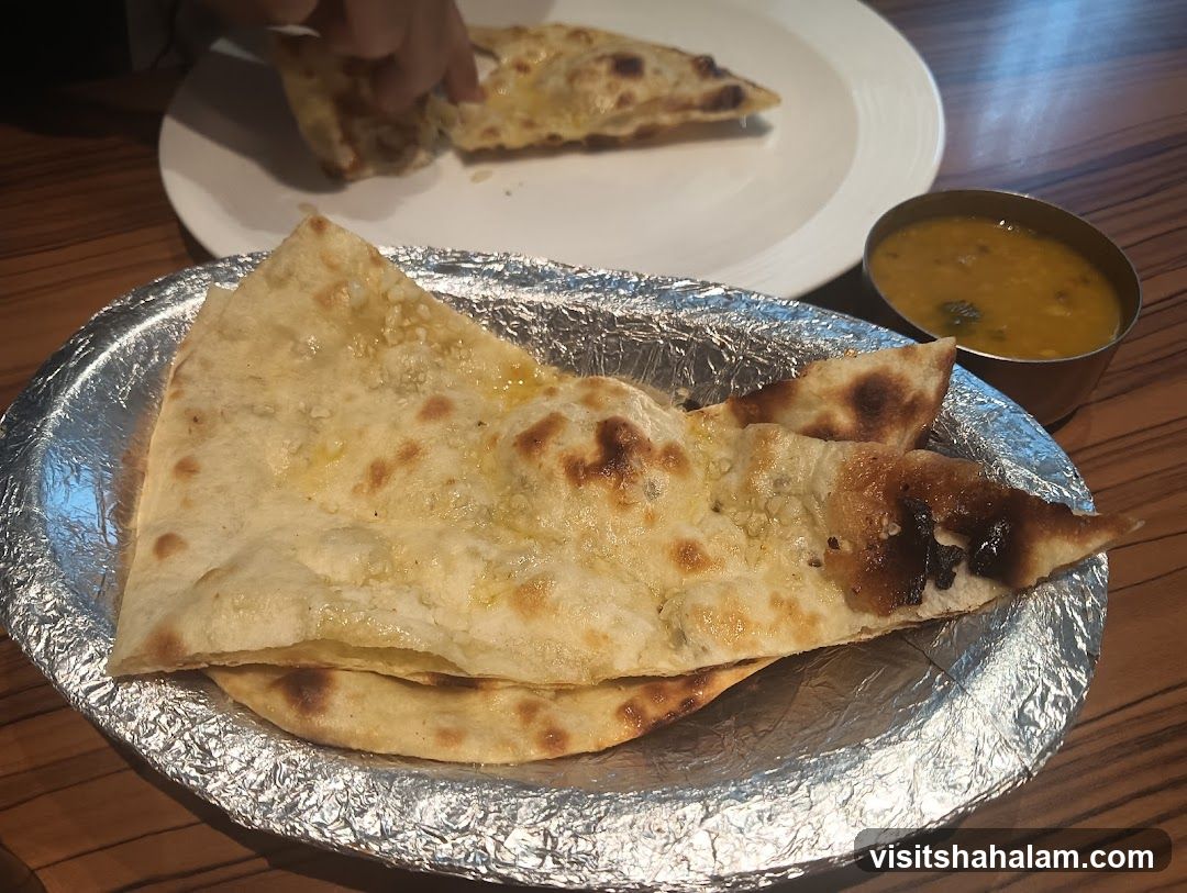 Garlic Naan with Dal