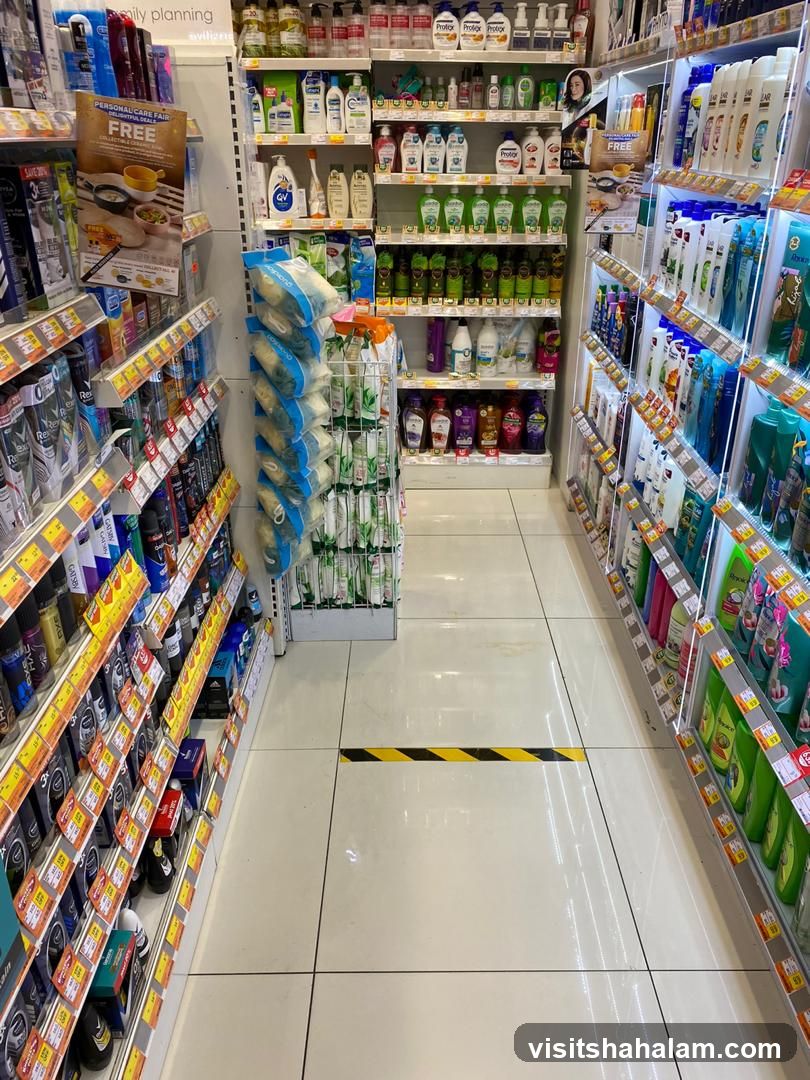 Aisle in a store with personal care products