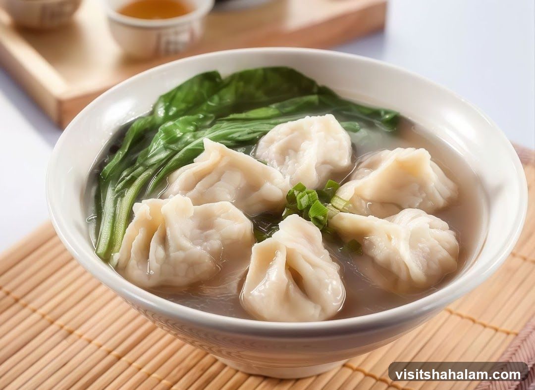 Bowl of Dumplings in Broth