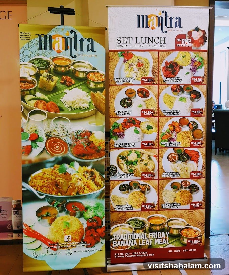 Mantra Indian Cuisine Set Lunch and Banana Leaf Meal Promotions
