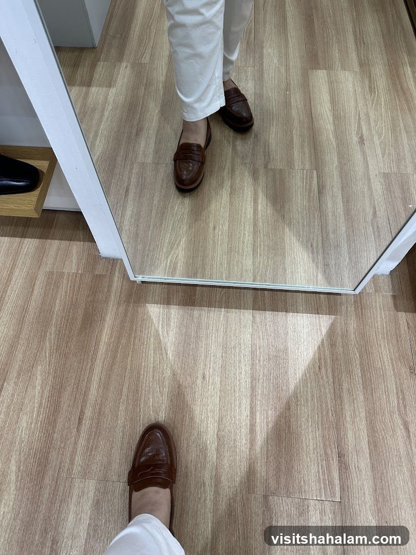 Brown Loafers in a Store
