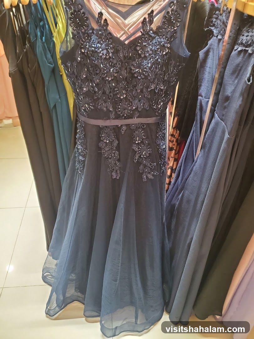 Navy Blue Embellished Dress