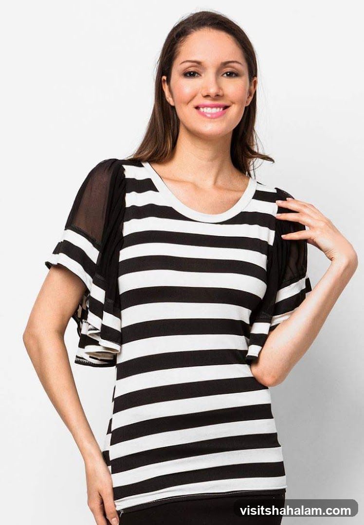 Woman in striped shirt