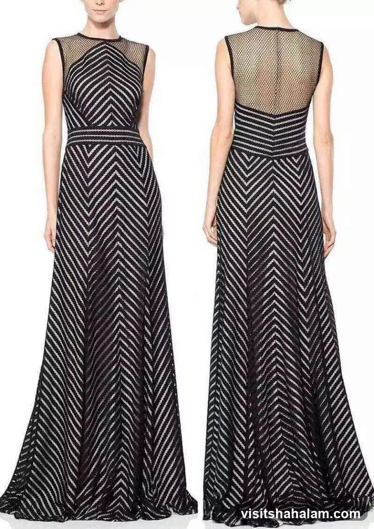 Black and White Chevron Maxi Dress