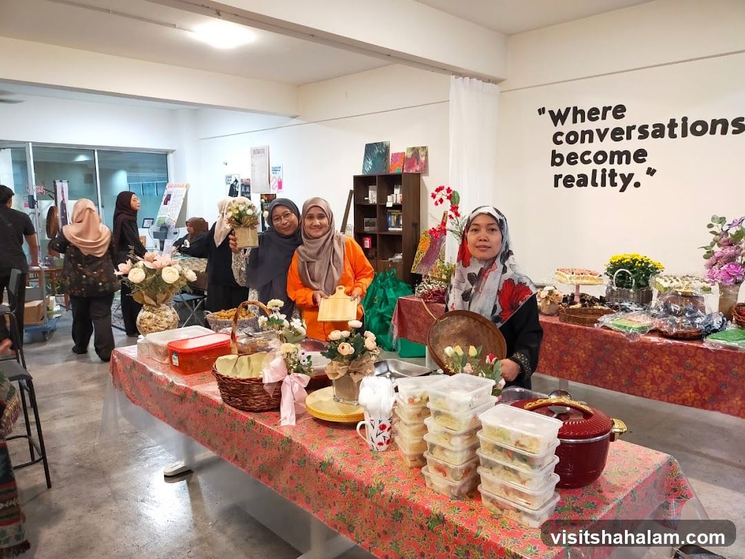 People at a market stall