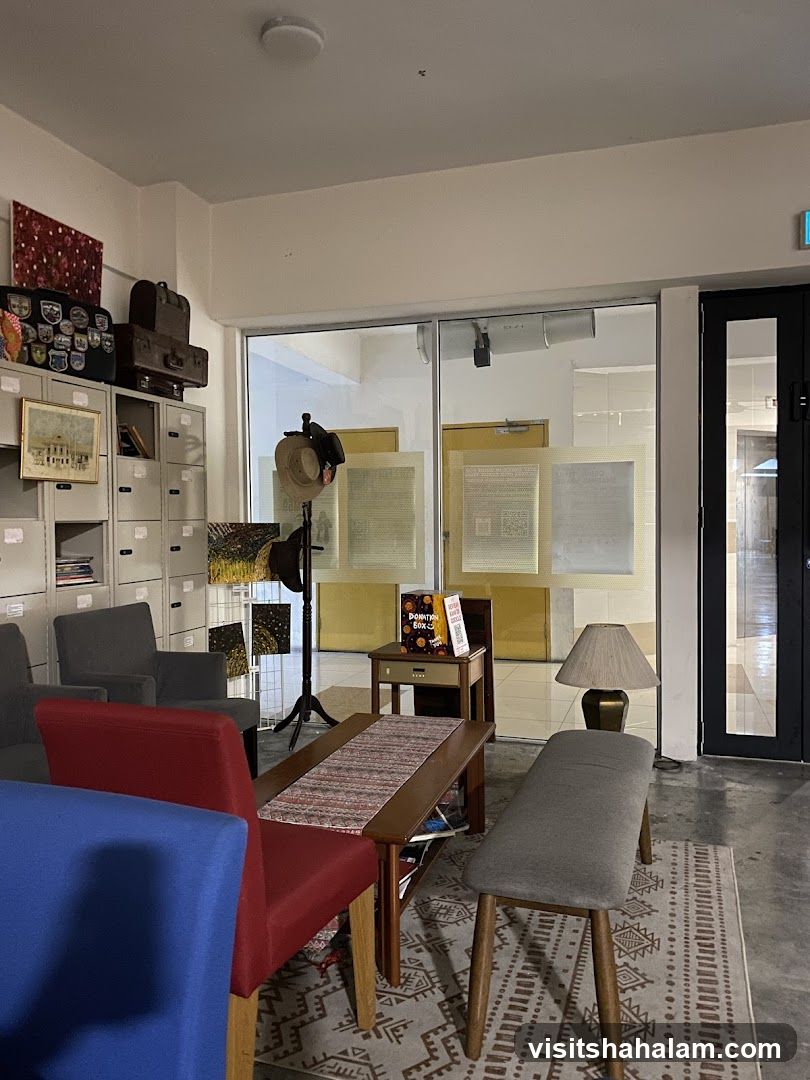 Waiting Area with Artwork and Donation Box
