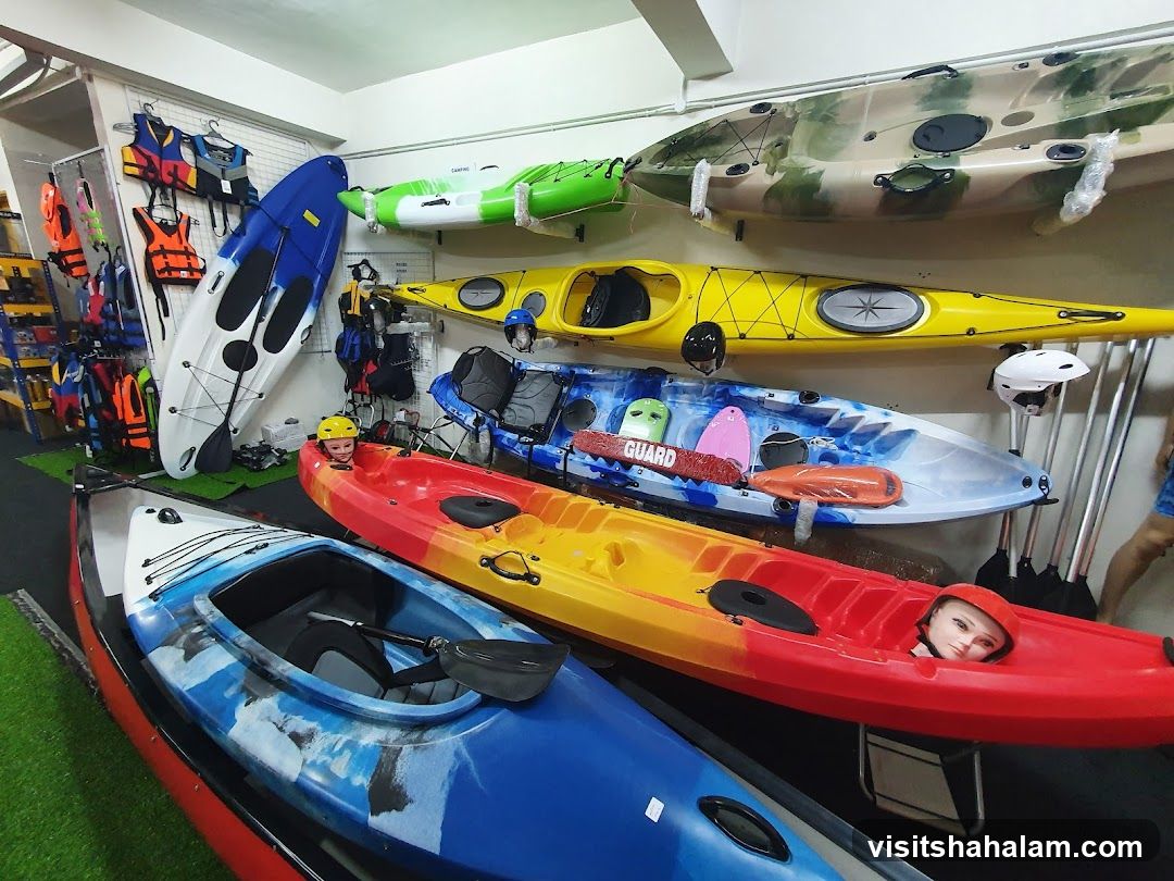 Kayaks and Safety Gear Display