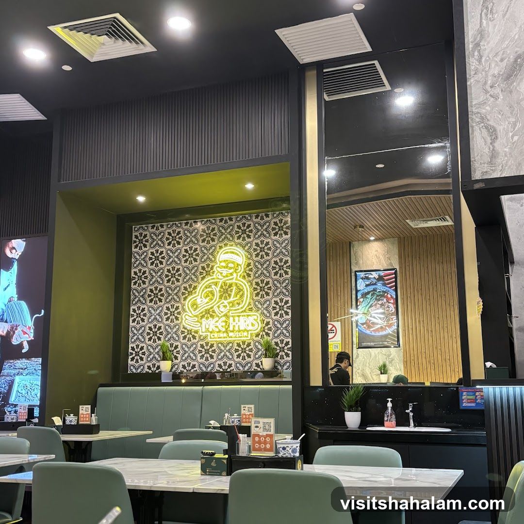 Restaurant Interior with Neon Sign