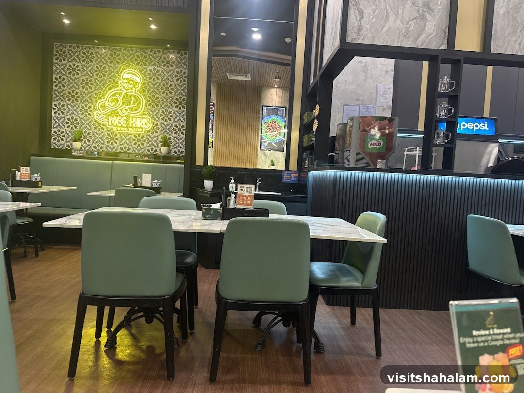 Restaurant Interior with Neon Signage