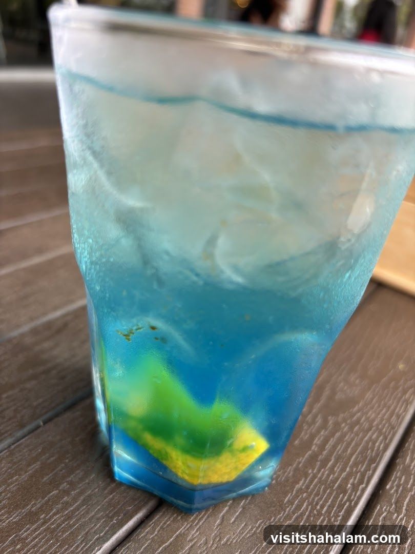 Blue Drink with Lemon