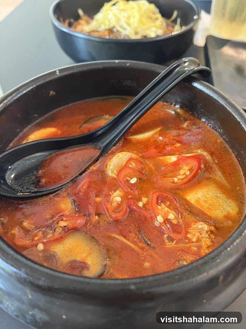 Spicy Soup with Tofu and Mushrooms
