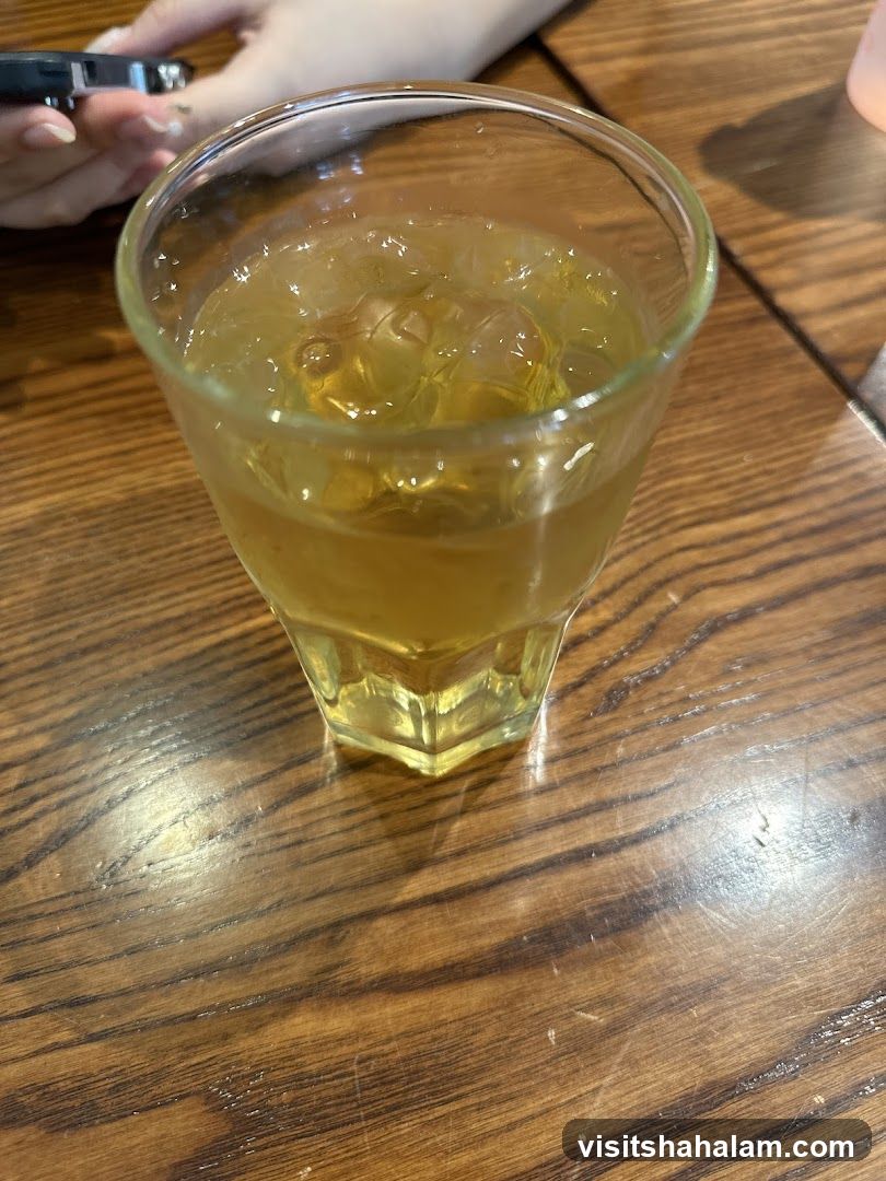 Iced Beverage on Wooden Table