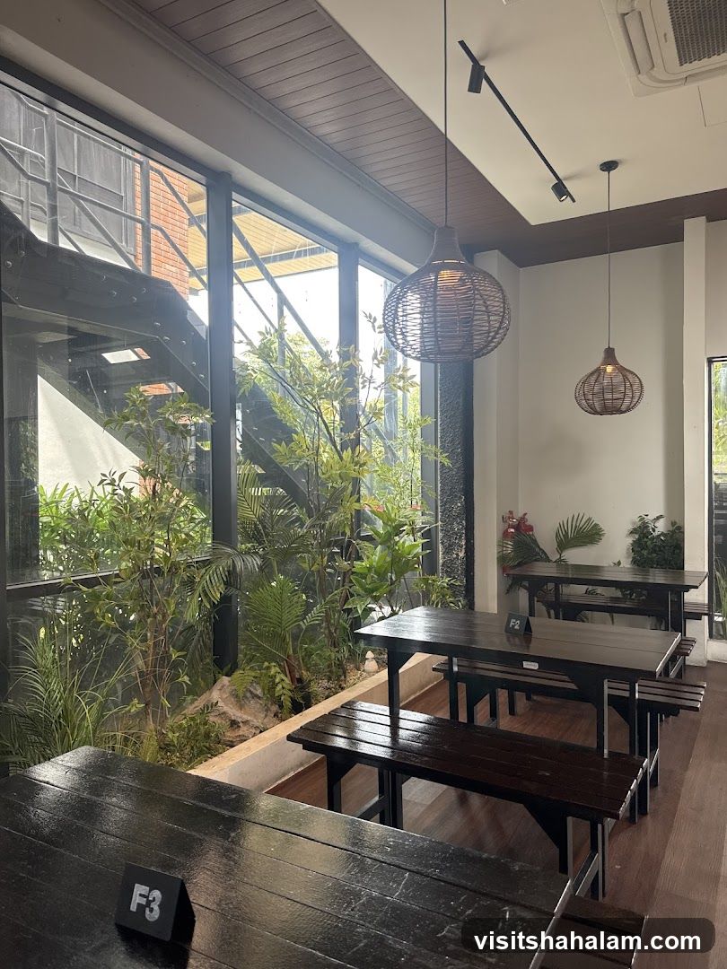 Indoor seating area with plants