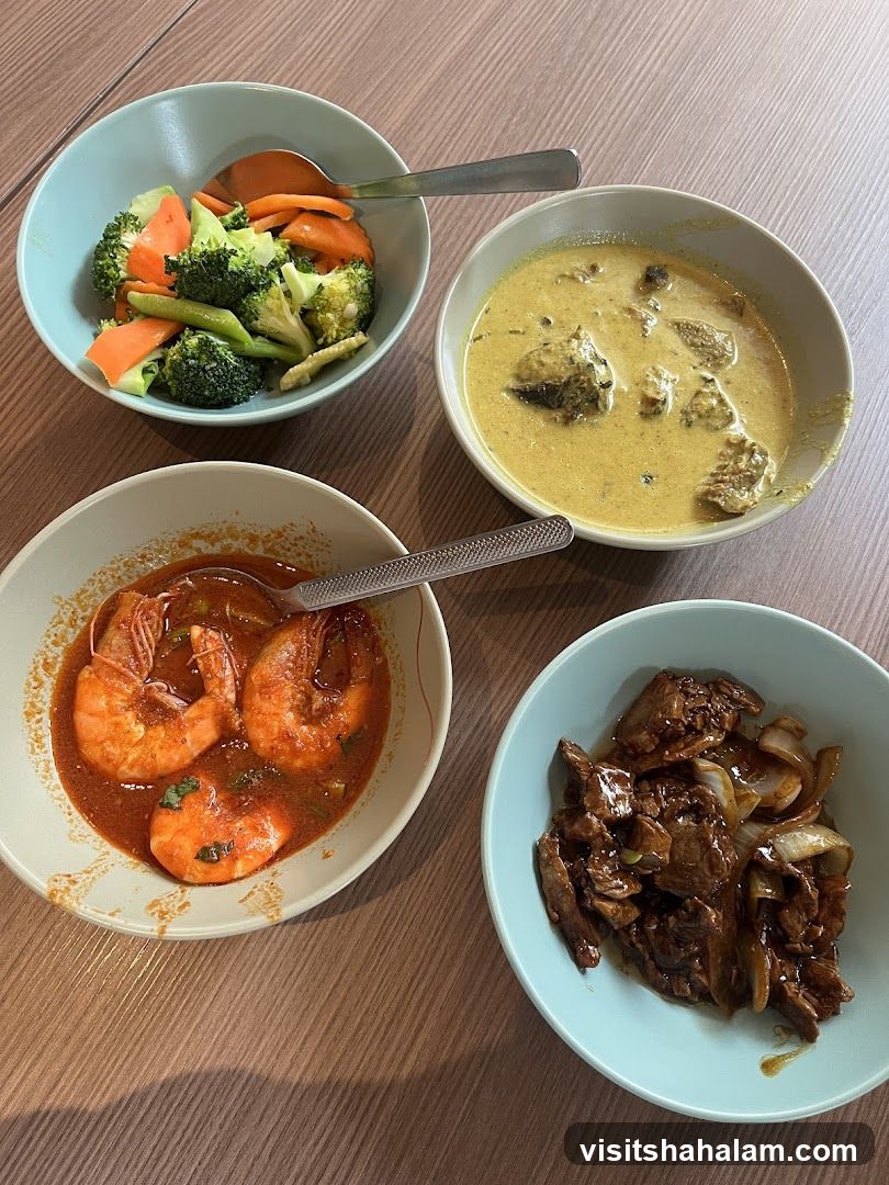 Four Bowls of Food