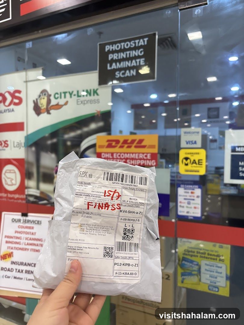 Package with shipping labels