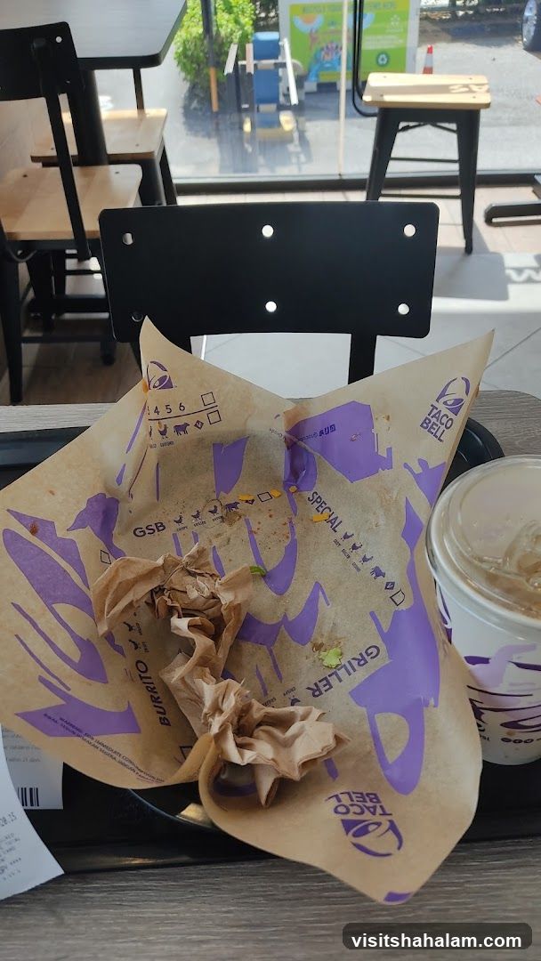 Taco Bell Wrapper and Drink