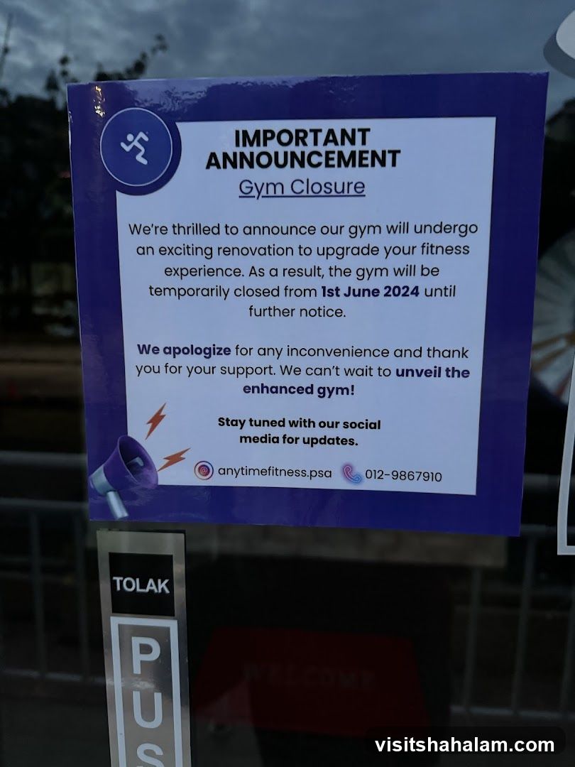 Gym Closure Announcement