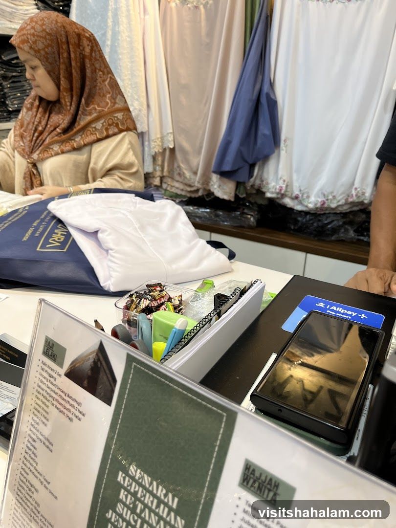 Store Counter with Payment Terminal and Product Lists