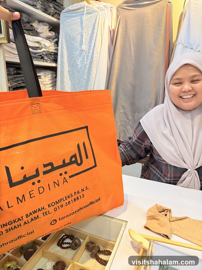 Shopping Bag with Arabic and English Text