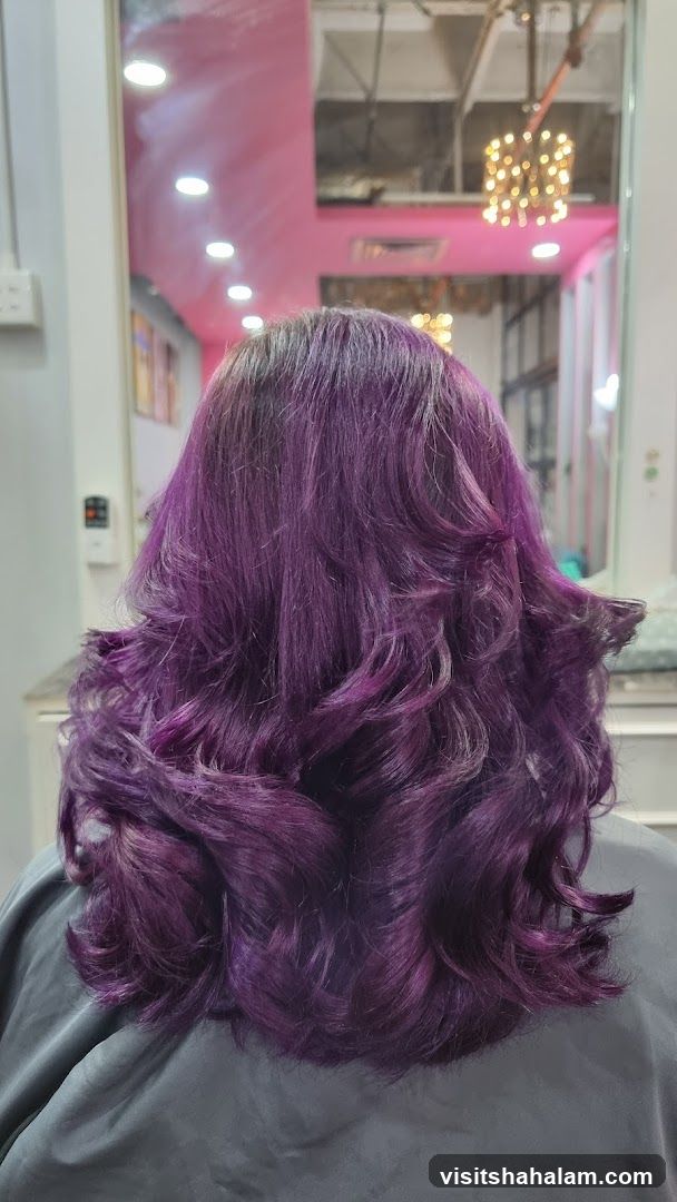 Woman with purple hair